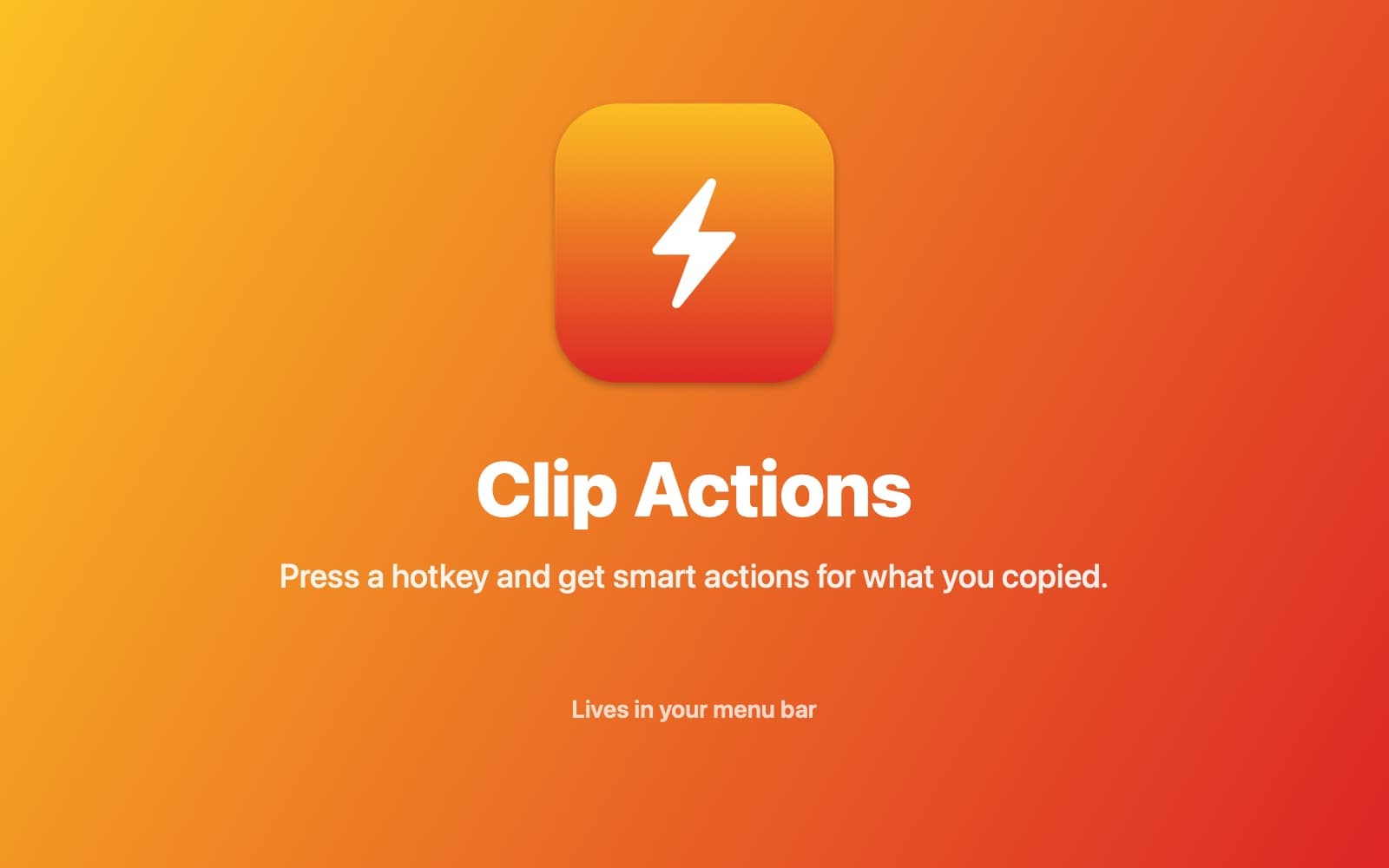 Screenshot of Clip Actions running on a Mac