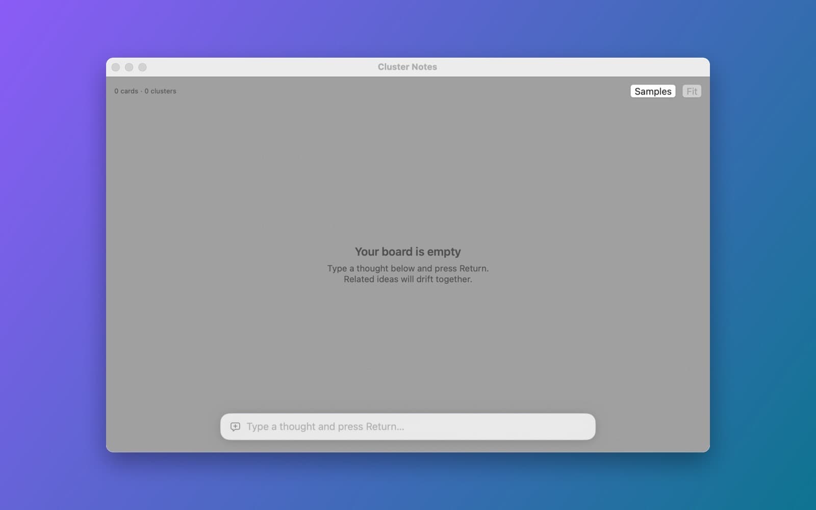 Screenshot of Cluster Notes running on a Mac