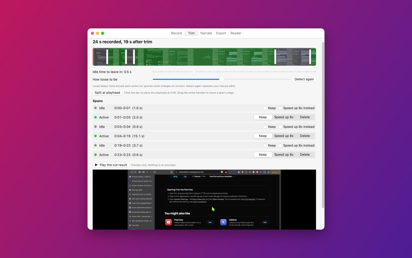 Screenshot of Demo Video Maker running on a Mac
