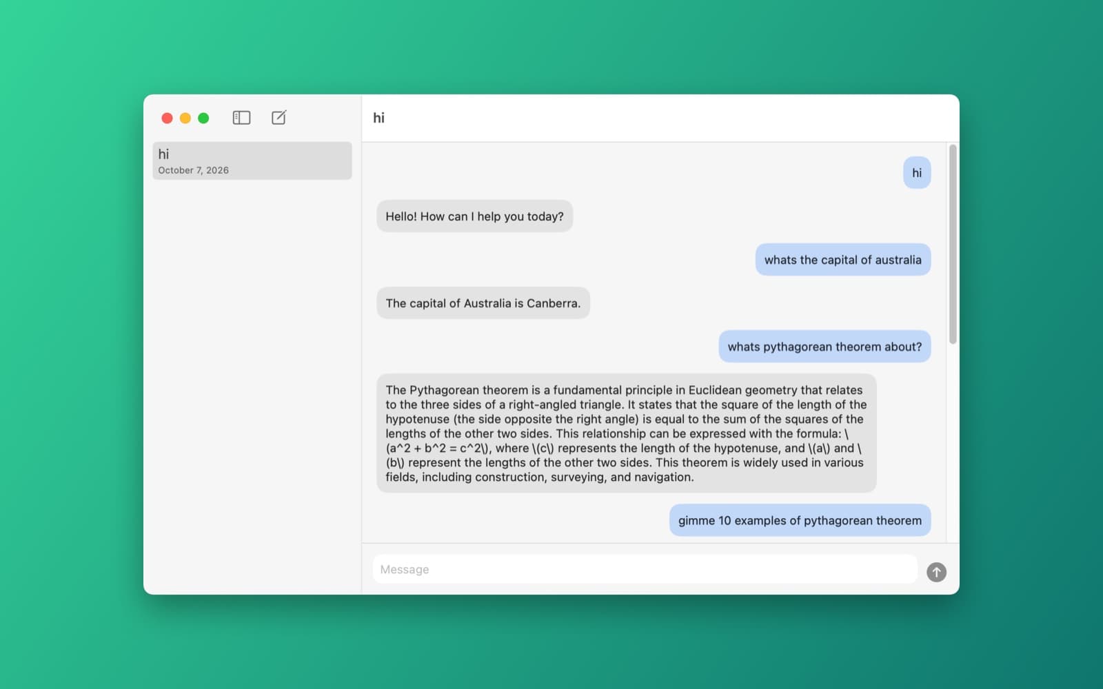 Screenshot of Private Chat running on a Mac