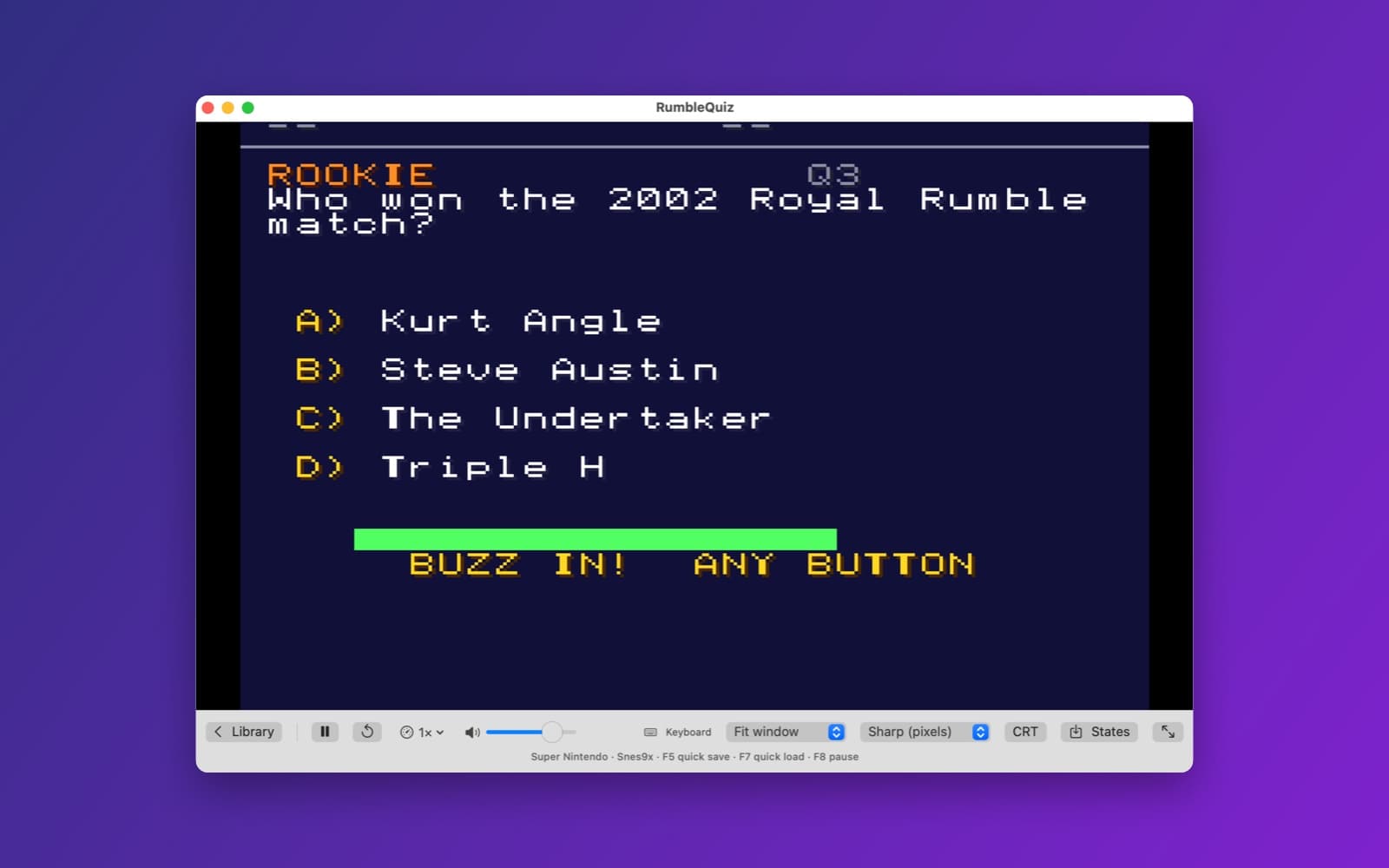 Screenshot of Retro Console running on a Mac