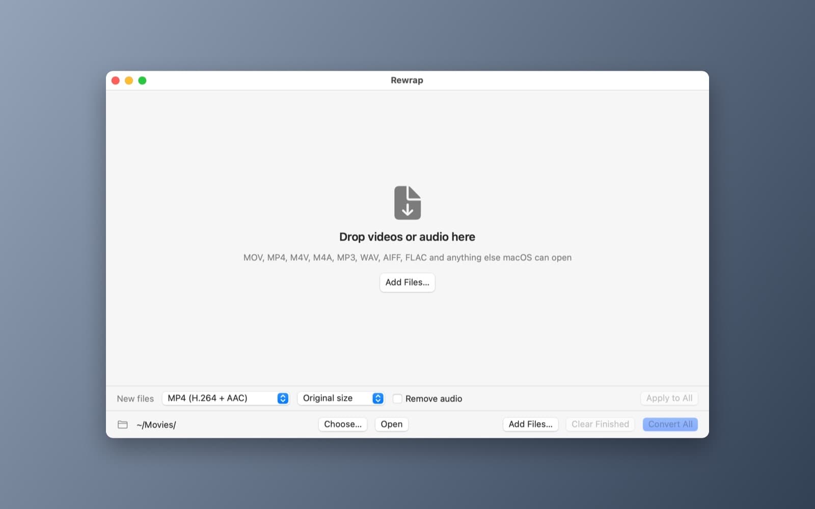 Screenshot of Rewrap running on a Mac