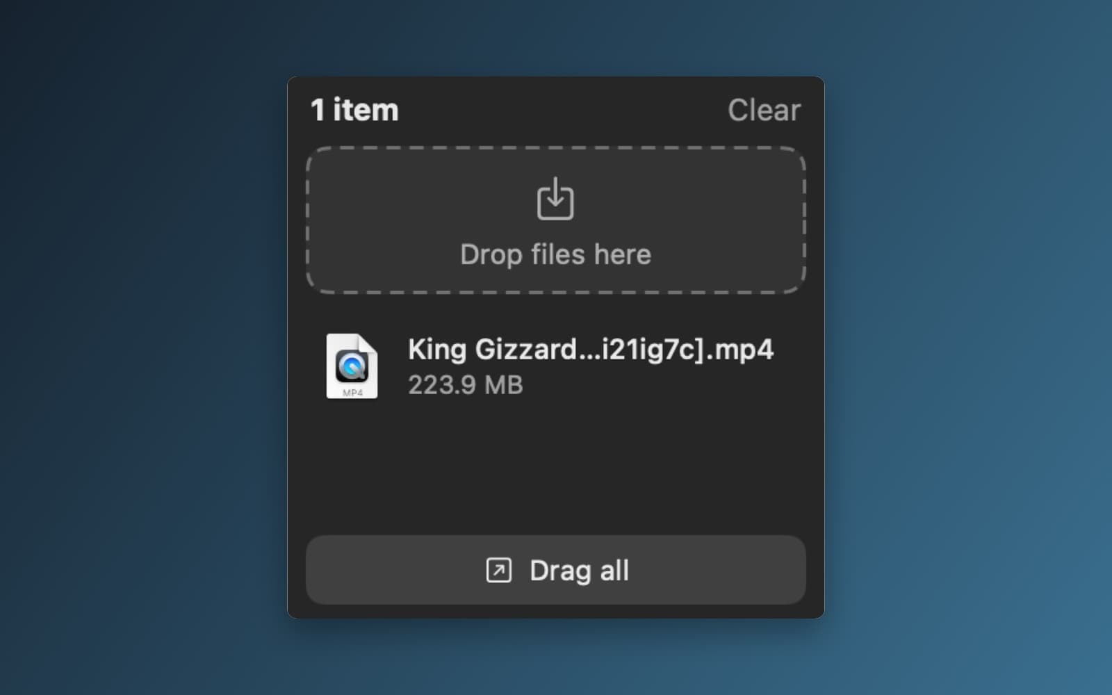 Screenshot of Shelf running on a Mac