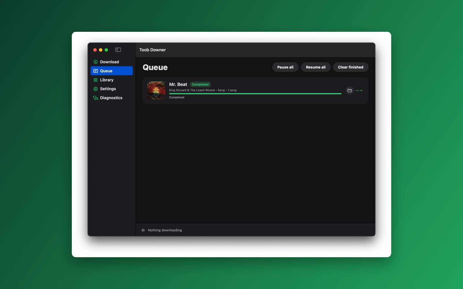Screenshot of Spot Downer running on a Mac