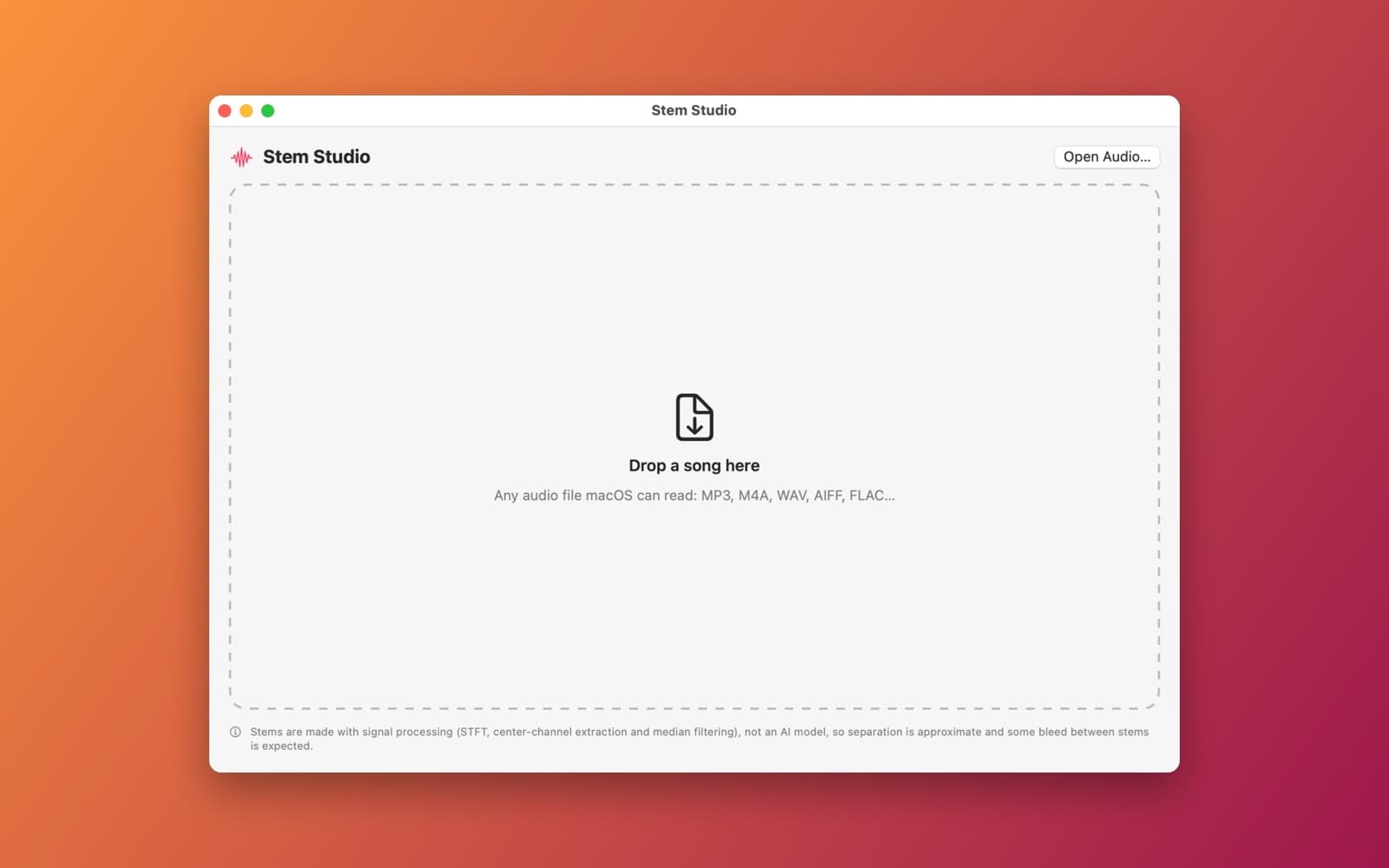 Screenshot of Stem Studio running on a Mac