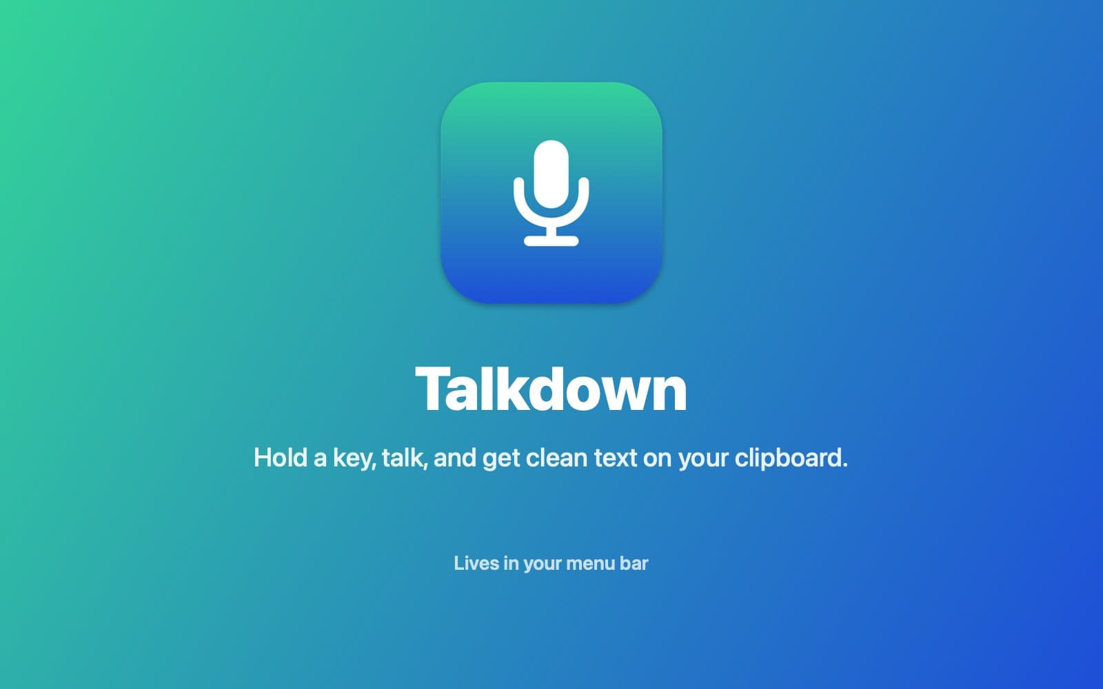 Screenshot of Talkdown running on a Mac