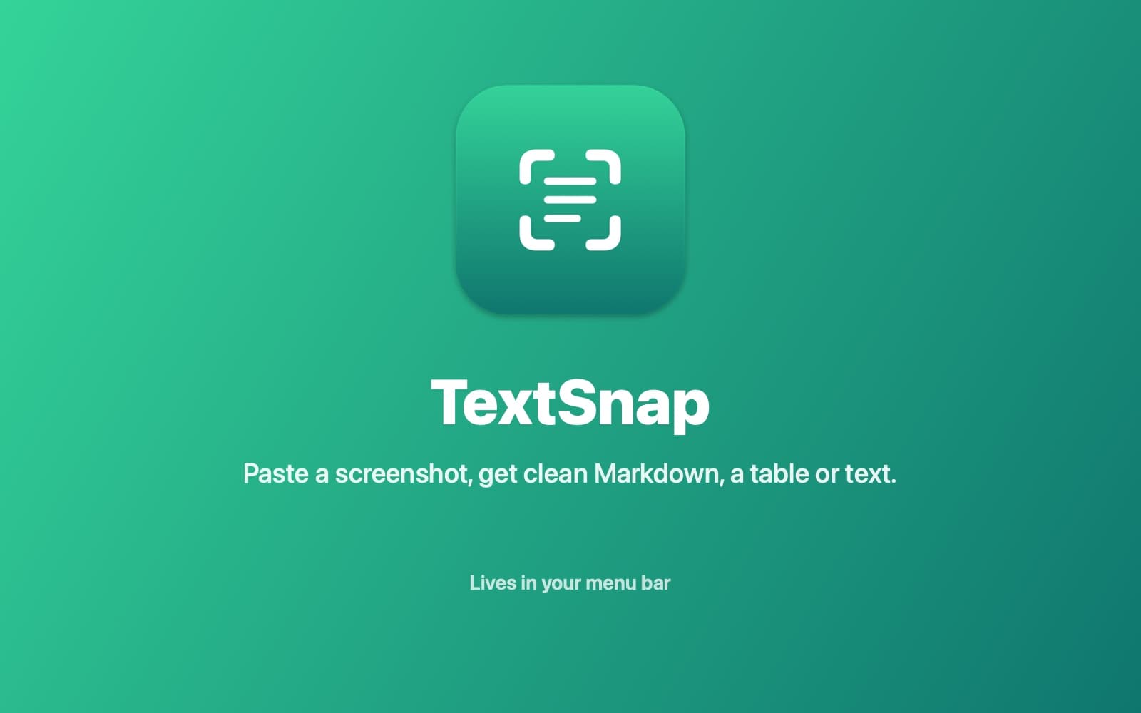 Screenshot of TextSnap running on a Mac