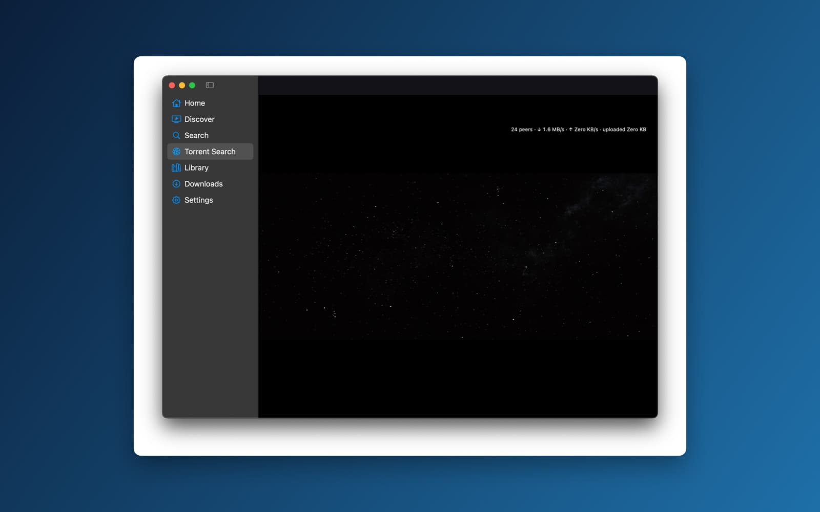 Screenshot of Torrent Cinema running on a Mac