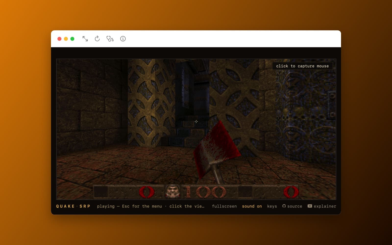 Screenshot of Quake SRP Player running on a Mac